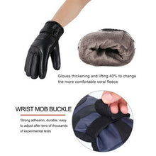 Load image into Gallery viewer, Black Waterproof USB Powered Heated Leather Gloves
