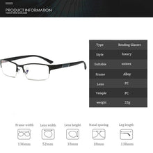 Load image into Gallery viewer, Men and Women Reading Glasses Business Office Simple Classic Square Anti-blue Glasses