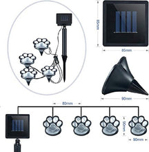 Load image into Gallery viewer, 4pcs LED Solar Light Outdoor Street Light Solar Cat Animal Paw Print Light