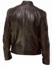Load image into Gallery viewer, Mens Fashion PU Leather Slim Fit Stand Collar Jacket