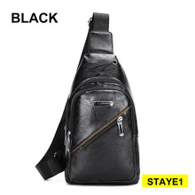 Load image into Gallery viewer, Men PU USB Charging Shoulder Bag