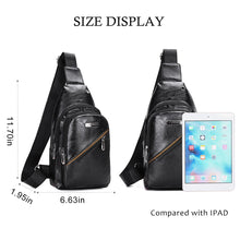 Load image into Gallery viewer, Men PU USB Charging Shoulder Bag