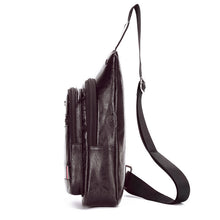 Load image into Gallery viewer, Men PU USB Charging Shoulder Bag