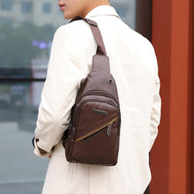Load image into Gallery viewer, Men PU USB Charging Shoulder Bag