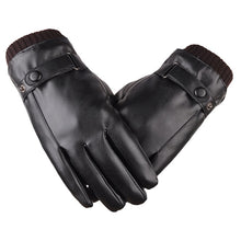 Load image into Gallery viewer, Male Autumn Winter PU Leather Gloves