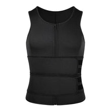 Load image into Gallery viewer, Men Neoprene Zipper Waist Trainer Vest Body Shaper with Two Belt