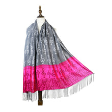 Load image into Gallery viewer, Musical note rayon jacquard scarf