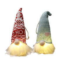 Load image into Gallery viewer, Christmas Forest old man with light pendant faceless doll