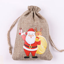 Load image into Gallery viewer, 10Pcs Jute Bags Christmas Gift Drawstring Pouch