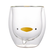 Load image into Gallery viewer, 250ml Cute Animal Glass Cup Creative Double-layer Water Glass