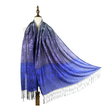 Load image into Gallery viewer, Musical note rayon jacquard scarf