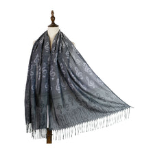 Load image into Gallery viewer, Musical note rayon jacquard scarf