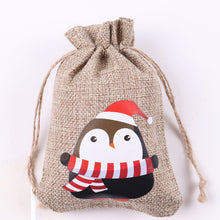 Load image into Gallery viewer, 10Pcs Jute Bags Christmas Gift Drawstring Pouch