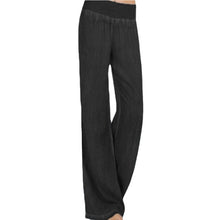 Load image into Gallery viewer, Ladies High Elastic Waist Pantalon Femme Solid Casual Loose Long Trousers