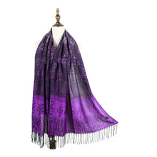 Load image into Gallery viewer, Musical note rayon jacquard scarf