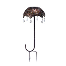 Load image into Gallery viewer, Solar LED Ground Plug Iron Umbrella Garden Landscape Decorative Light