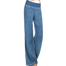 Load image into Gallery viewer, Ladies High Elastic Waist Pantalon Femme Solid Casual Loose Long Trousers