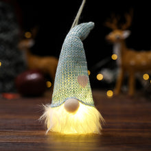 Load image into Gallery viewer, Christmas Forest old man with light pendant faceless doll