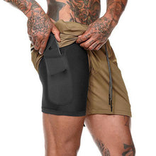 Load image into Gallery viewer, Men Sportswear Double-deck Running Shorts