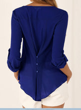 Load image into Gallery viewer, Women's Long-sleeved V-neck Top Chiffon