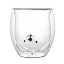 Load image into Gallery viewer, 250ml Cute Animal Glass Cup Creative Double-layer Water Glass