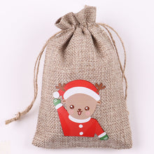 Load image into Gallery viewer, 10Pcs Jute Bags Christmas Gift Drawstring Pouch