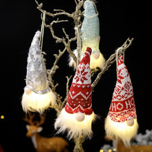 Load image into Gallery viewer, Christmas Forest old man with light pendant faceless doll