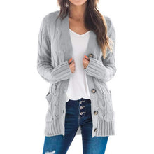 Load image into Gallery viewer, Women’s Long Sleeve Open Front Knitted Cardigan Sweater