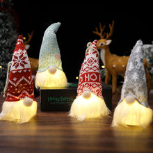 Load image into Gallery viewer, Christmas Forest old man with light pendant faceless doll