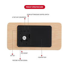 Load image into Gallery viewer, Alarm Clock LED Wooden Watch Table Voice Control
