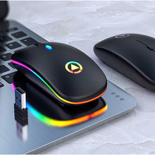 Load image into Gallery viewer, Ultra-thin LED Colorful Lights Rechargeable Mouse