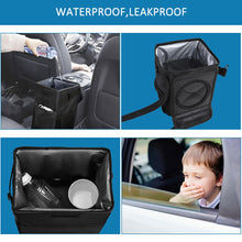 Load image into Gallery viewer, Car Trash Can with Lid and Storage Pockets