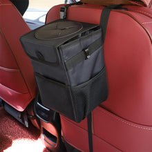 Load image into Gallery viewer, Car Trash Can with Lid and Storage Pockets