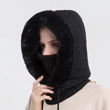 Load image into Gallery viewer, Winter Fur Cap Mask Set Hooded for Women