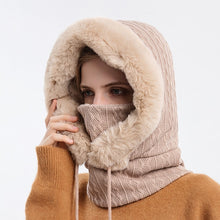 Load image into Gallery viewer, Winter Fur Cap Mask Set Hooded for Women