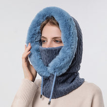 Load image into Gallery viewer, Winter Fur Cap Mask Set Hooded for Women