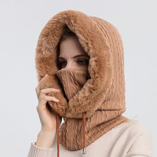 Load image into Gallery viewer, Winter Fur Cap Mask Set Hooded for Women