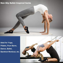 Load image into Gallery viewer, 3 Pair Yoga Socks for Women Non-Slip Grips & Straps