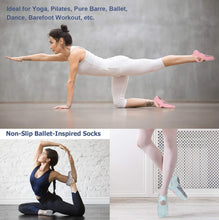 Load image into Gallery viewer, 3 Pair Yoga Socks for Women Non-Slip Grips & Straps