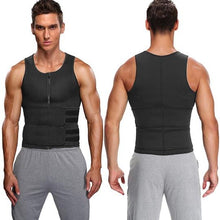 Load image into Gallery viewer, Men Neoprene Zipper Waist Trainer Vest Body Shaper with Two Belt