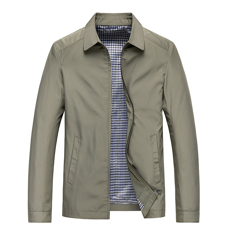 Men Casual Zipper Lapel Jacket