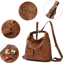 Load image into Gallery viewer, Soft PU Leather Women Handbags Shoulder Bag 3 in 1 Backpack
