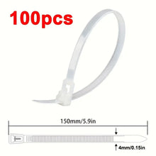 Load image into Gallery viewer, 100pcs Reusable Nylon Cable Ties
