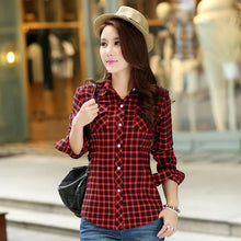 Load image into Gallery viewer, Winter Warm Women Velvet Thicke Plaid Shirt
