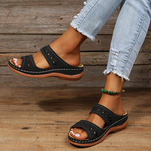 Load image into Gallery viewer, Women Wide Flip Flops Beach Wedge Sandals
