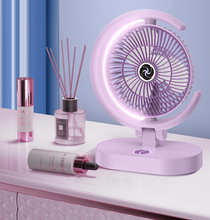 Load image into Gallery viewer, Portable USB Charging Desktop Fan With Light
