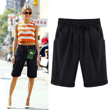 Load image into Gallery viewer, Women Summer Shorts Lace Up Elastic Waistband Loose Thin Casual Pants
