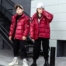 Load image into Gallery viewer, Moncler Inspired Kids Shiny Glossy Coat
