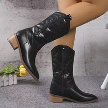 Load image into Gallery viewer, Women&#39;s Side Zipper Silver Pointed Retro Boots
