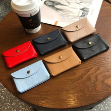 Load image into Gallery viewer, Mini  Simple Buckle Cowhide Large Capacity Card Bag
